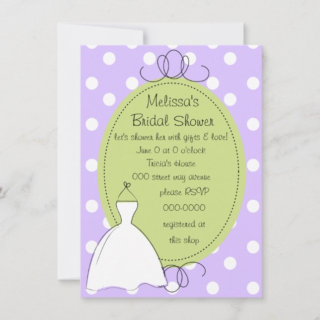 Pretty Dress Sketch Invitation (Front)