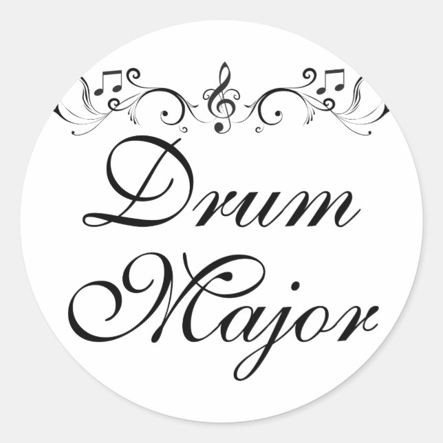 Pretty Drum Major Marching Band Gift Classic Round Sticker (Front)