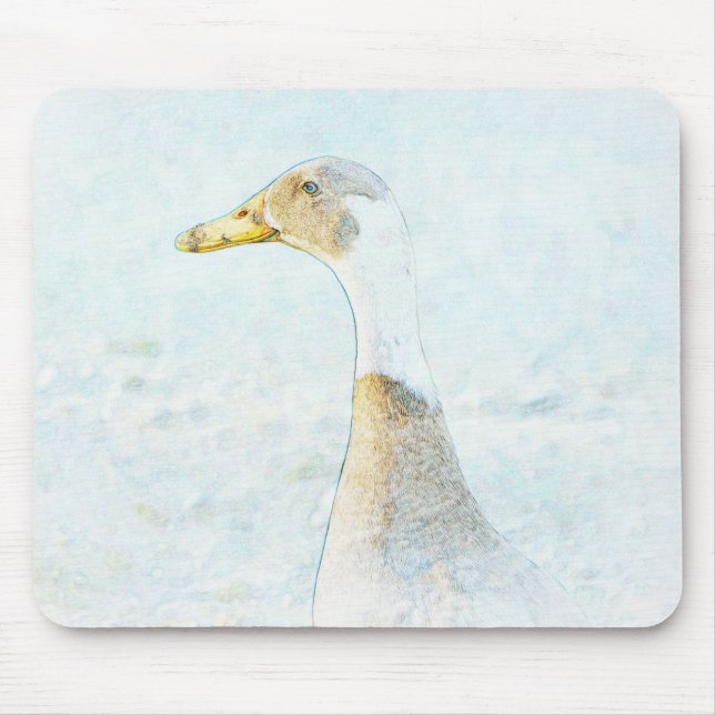 Pretty Duck Art in Blue Mouse Pad (Front)