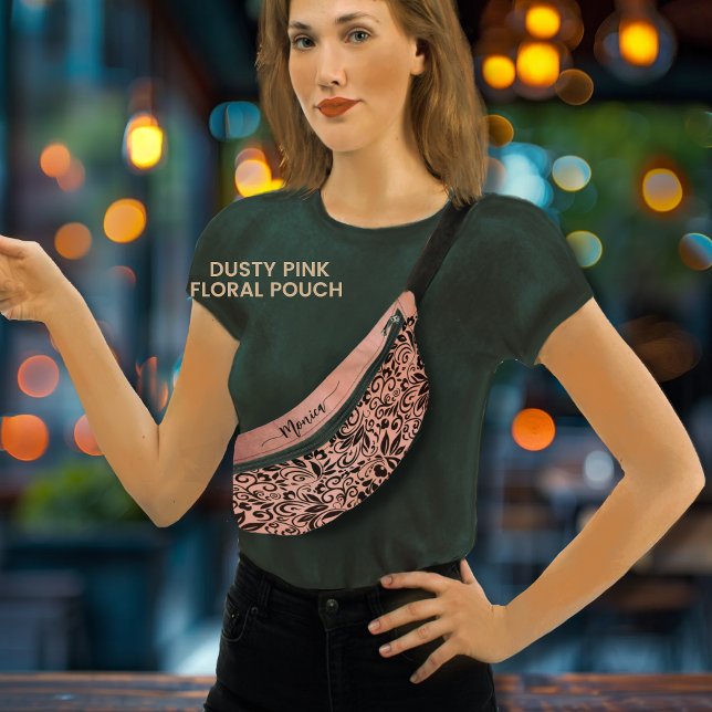 Pretty Dusty Pink Floral Pattern Name Bum Bags (Pretty Dusty Pink Floral Pattern Name Fanny Pack)