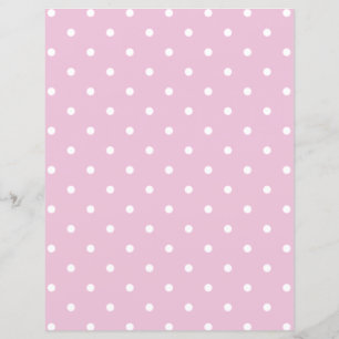 Pretty Dusty Pink Polka Dots Scrapbook Paper