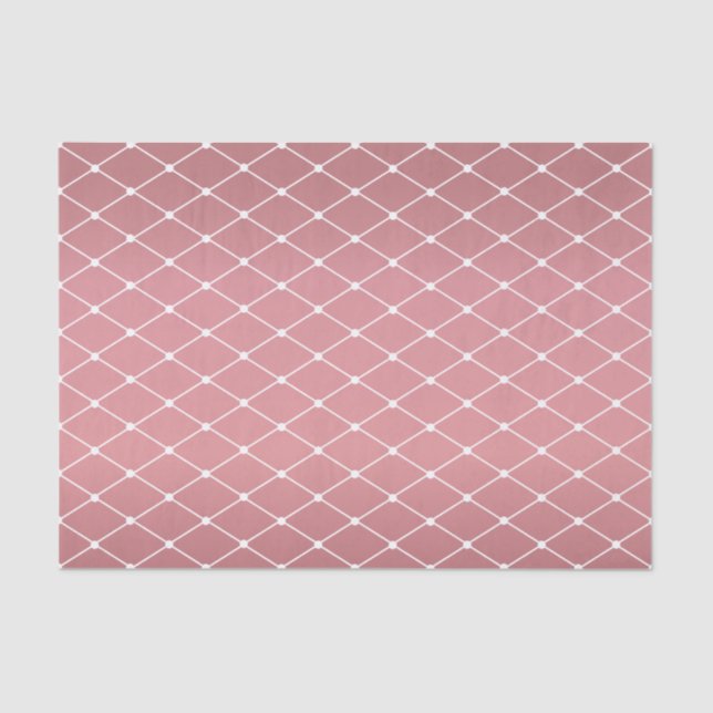 Pretty Dusty Rose and Diamond Pattern Tissue Paper (Front)