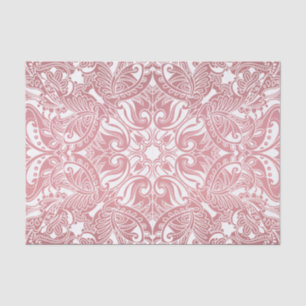 Pretty Dusty Rose and White Paisley Tissue Paper
