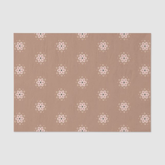 Pretty dusty rose daisies tissue paper (Front)