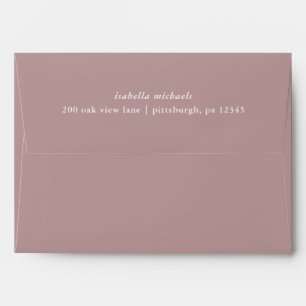 Pretty Dusty Rose Return Name and Address Wedding Envelope