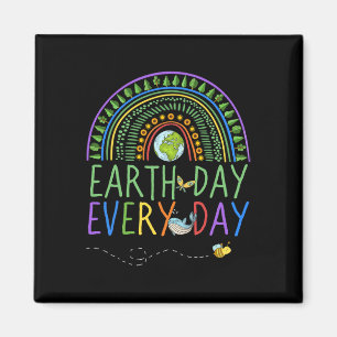Pretty Earth Day Every Day Rainbow With Trees Eart Magnet