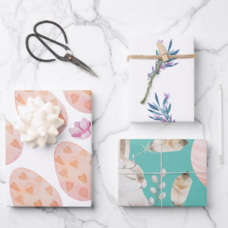 Pretty Easter Bunny And Eggs  Wrapping Paper Sheet