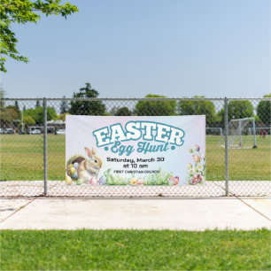 Pretty Easter Egg Hunt Outdoor Banner
