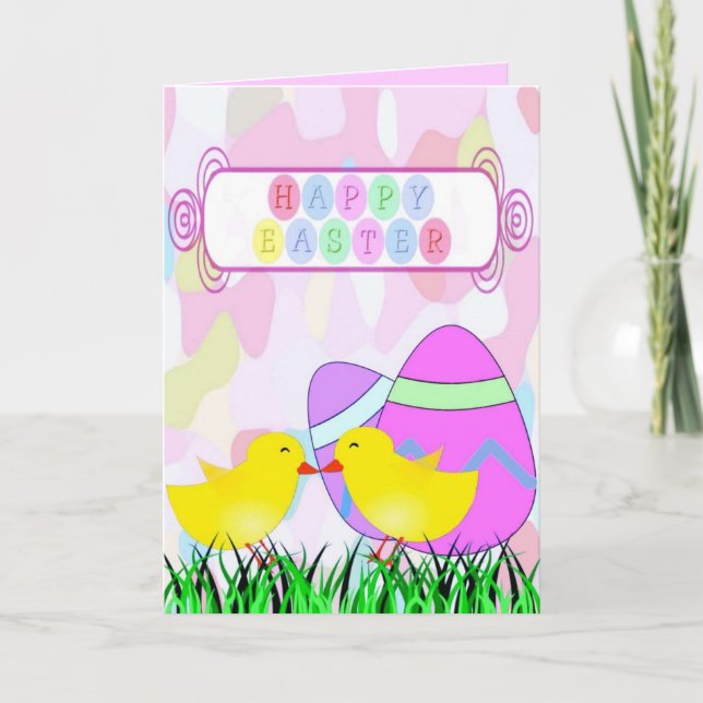 Pretty Easter Greetings Card (Front)