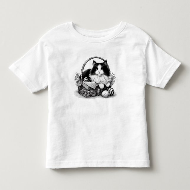 Pretty Easter Kitty Cat Toddler T-Shirt (Front)
