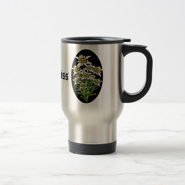 Pretty Edelweiss Flowers Custom Travel Mug (Right)
