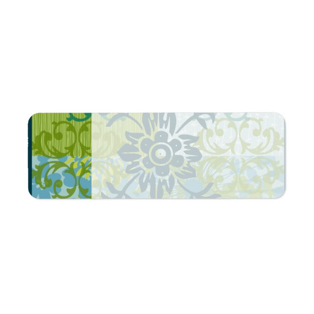 Pretty Elegant Blue Green Floral Damask Pattern (Front)