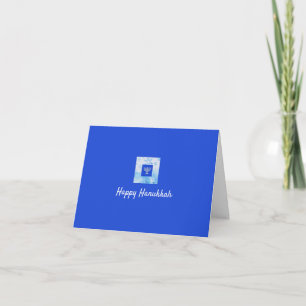 Pretty Elegant Blue Menorah  Holiday Card