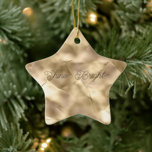 Pretty Elegant Champagne Gold Glam Ceramic Tree Decoration
