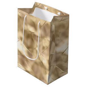 Pretty Elegant Champagne Gold Glam Medium Gift Bag