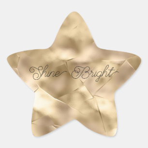 Pretty Elegant Champagne Gold Glam Star Sticker