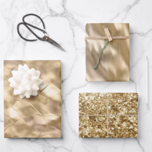 Pretty Elegant Champagne Gold Glam  Wrapping Paper Sheet