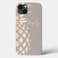 Pretty elegant copper rose gold pineapple & grey