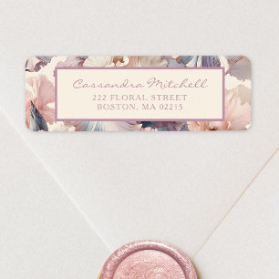 Pretty Elegant Floral Blush Return Address
