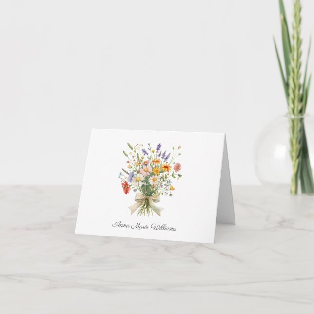 Pretty Elegant Floral Note Card (Front)