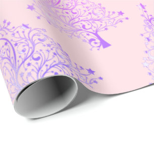 Pretty elegant holographic Christmas tree pattern Wrapping Paper