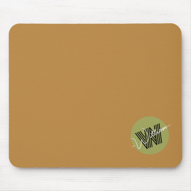 Pretty elegant minimalist Monogram initial Brown Mouse Mat (Front)