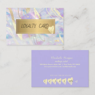 Pretty Elegant Opal Gold Frame Loyalty Card