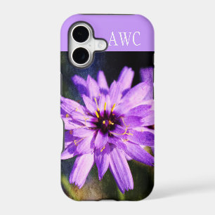 Pretty, elegant purple daisy flower monogram