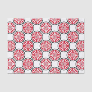 Pretty Elegant Red & White Geometric Pattern Tissue Paper