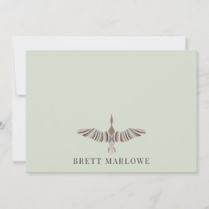 Pretty Elegant Sage Green Flat Note Card