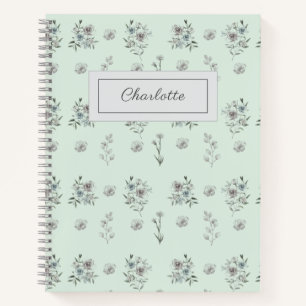 Pretty Elegant Vintage Watercolor Floral Notebook