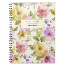 Pretty Elegant Watercolor Floral Girly Your Name