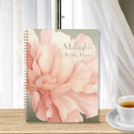 Pretty Elegant Watercolor Peach Peony Wedding Planner<br><div class="desc">Discover the charm of our Personalised Peach Peony Planner. Featuring a stunning, single large peach peony flower, this planner combines elegance with a personal touch. Add your name for a unique, custom accessory that stands out. The customisation option makes it a special gift for the bride or a personal treat...</div>