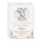Pretty Elephant Baby Shower Blush Gold Floral Rose
