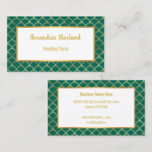 PRETTY EMERALD MERMAID WHITE BUSINESS CARD