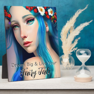 Pretty Enchanted Girl with Flowers Fairy Tale Plaque