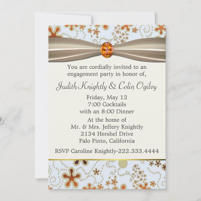 Pretty Engagement Party Invitation (Front)