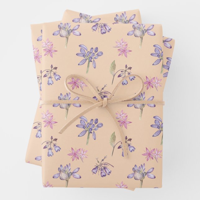 Pretty English Wildflower Floral Party Gifts Decor Wrapping Paper Sheet (In situ)