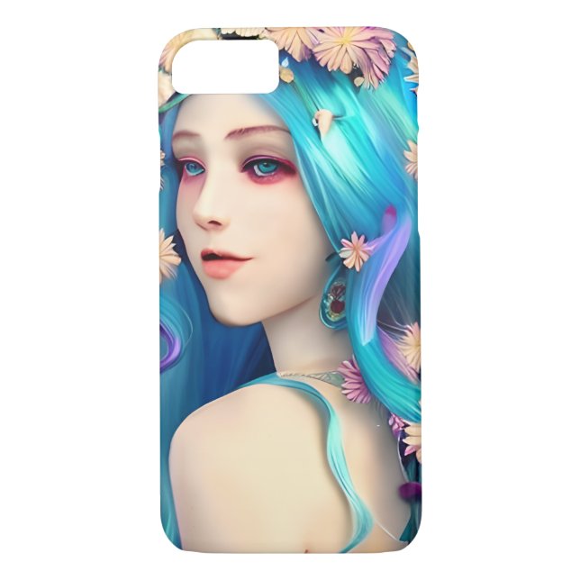 Pretty Ethereal Girl with Flowers in her Hair Case-Mate iPhone Case (Back)