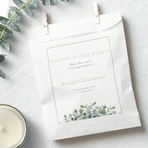 Pretty Eucalyptus Funeral Seed Packet Favour Bags