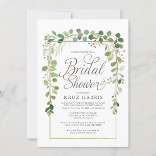 Pretty Eucalyptus Greenery Vine Bridal Shower Invi Invitation