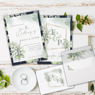 Pretty Eucalyptus Leaves Monogram Greenery Wedding