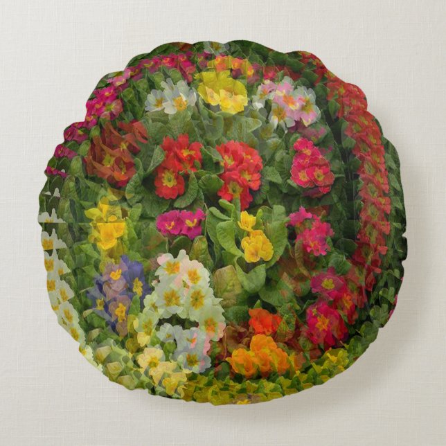 Pretty Evening Primroses..... Round Cushion (Front)