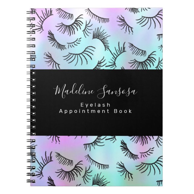 Pretty Eyelash Technician Pastel Eyelashes Doodles Notebook (Front)