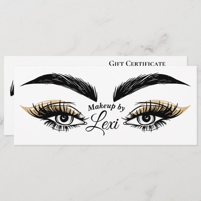 Pretty Eyes Beauty Salon Lashes Gift Certificate Invitation (Front/Back)