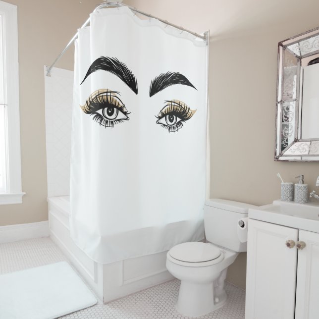 Pretty Eyes Beauty Salon Makeup Eyelashes Lashes Shower Curtain (In Situ)
