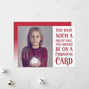 Pretty Face Photo Christmas Card