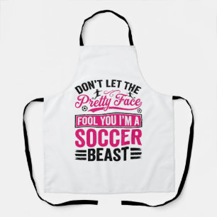 Pretty Face Soccer Beast Vintage Shirt Design_1 Apron