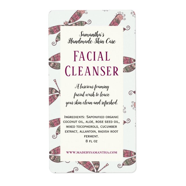 Pretty Facial Cleanser Product Sticker | Label (Front)