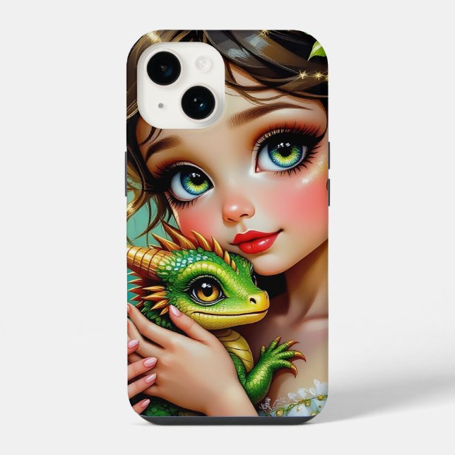Pretty  Fairy and Dragon Themed Girl's   iPhone Case (Back)